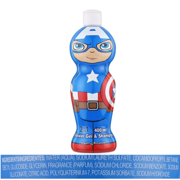 Детский гель - шампунь для мальчиков 2в1 Капитан Америка Air-Val Captain America 1D 400 мл 1066707 фото