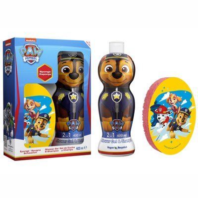 Дитячий набір для душу Щенячий патруль Чейз Air-Val   Paw Patrol Chase: Гель - Шампунь 1Д 2в1 400 мл і мочалка 1066724 фото